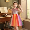 thumbnail image 2 of Robe à Sequins pour Filles Arc-en-Ciel Tutu Robe de Fête d'Anniversaire Robe de Concours, 2 of 5