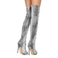 thumbnail image 3 of New Women Liliana Opus-1A Python PU OTK Peep Toe Lace Up Stiletto Boot, 3 of 3