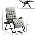 thumbnail image 3 of COSMOS Outsunny Zero Gravity Lounge Chair, Reclining Patio Chair with Padded Cushion & Side Tray, Steel Frame for Indoor Outdoor Use, Gray, 3 of 9