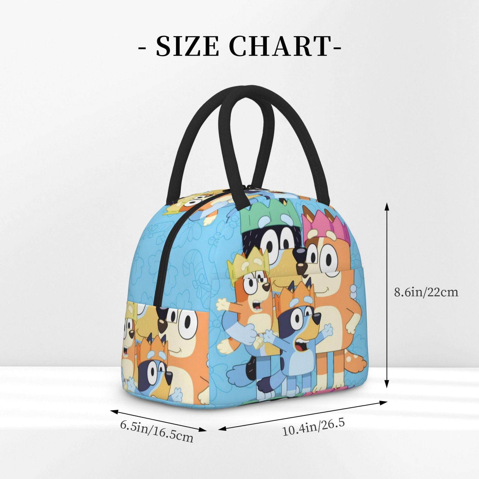 Masiiu Bluey Print Lunch Bag Large Capacity, Insulated Lunch Bag for Work, School, Picnic-One Size
