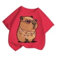 thumbnail image 1 of Tee Shirt Enfant Été Manches Courtes T Shirt Col Rond Imprimé Haut Quotidien Tee Shirts Filles Rose Vif 10 Ans-12 Ans, 1 of 4