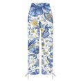 thumbnail image 5 of kaondbfi Womens Pants Wide Leg High Waisted Adjustable Trousers with Pockets Casual Lightweight Summer Casual Pants for Women, 5 of 9