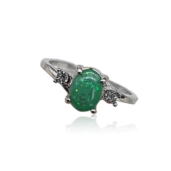 Anillo de plata para mujer, anillos de moda portátiles, regalos para novia, joyería decorativa, propuesta de boda, compromiso informal Ropa, zapatos y accesorios Miscelánea Verde Tamaño 10 Minnieouse AP011197-17