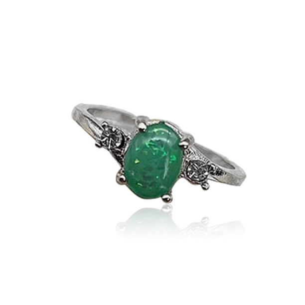 Anillo de plata para mujer, anillos de moda portátiles, regalos para novia, joyería decorativa, propuesta de boda, compromiso informal Ropa, zapatos y accesorios Miscelánea Verde Tamaño 10 Minnieouse AP011197-17