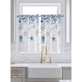 thumbnail image 2 of Blue Eucalyptus Coastal Kitchen Curtains 54 Inches length, Beach Starfish Jellyfish Window Treatment Curtain Drapes, Decorative Window Curtains for Bedroom Cafe, 52"x54", 2 Panels, 2 of 7