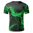 thumbnail image 4 of Rggeeun Men'S T-Shirt Gradient Tie Dye Style Pattern Breathable Loose Fit Short Sleeve Crew Neck Knit For Baseball Sports Trendy Tee,Army Green,L, 4 of 4