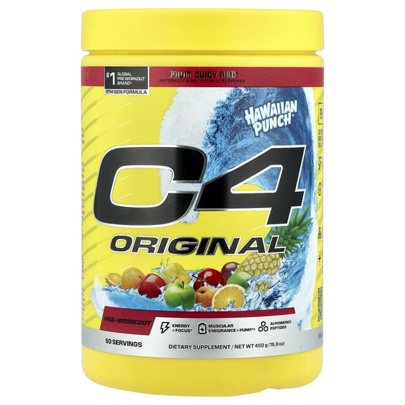 C4 / Cellucor C4® Original, Pre-Workout, Hawaiian Punch® Fruit Juicy Red™, 15.9 oz (450 g)