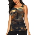 thumbnail image 1 of Balery Adorable Otter Pair Hug Camiseta sin mangas estampada ligera para mujer, tops de entrenamiento sin mangas, camisetas de yoga transpirables de secado rápido.-Medium, 1 of 7