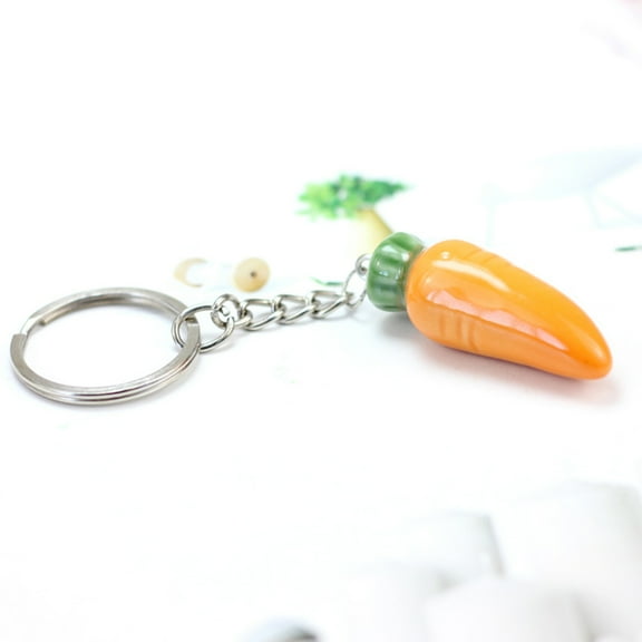 Phenofice 1Set Keychain for Car Key with Carrot Shape in Ceramic