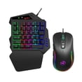 thumbnail image 1 of Zootealy RGB One-Handed Gaming Keyboard and Mouse Set V500+J300 - Wired Single-Handed Chicken Keyboard Mouse Combo, 35 Keys, 6-Level DPI, Ergonomic Design, Multi-Lighting Modes, Compatible with PS4, 1 of 6