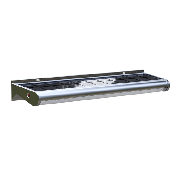 Solar Powered 10W LED Wall Flood Light – Gray Outdoor Integrated Solar Billboard & Sign Light with Dusk-to-Dawn All-Night Illumination