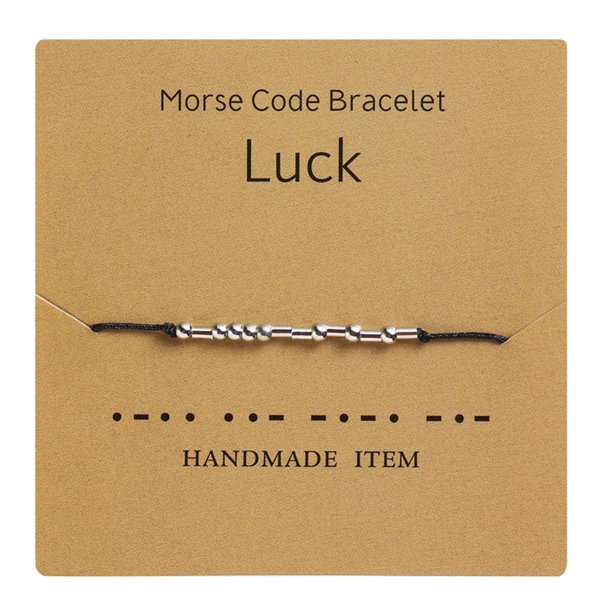Pulsera para hombre, mujer, pareja, código morse, pulsera, regalo de joyería, pulsera hecha a man CACAGOO Pulsera