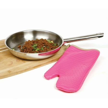 Norpro OVEN MITT/GLOVE Pink Silicone with Raised Grooves Baking Cooking Hot