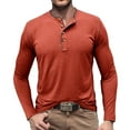 thumbnail image 2 of IROINNID Plain Long Sleeve Shirts for Men Loose Muscle Basic Solid Pure Color Blouse Tee Shirt Top Round-Neck Blouses & Shirts ,Red, 2 of 7