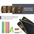 thumbnail image 5 of Rateoe Ancient Egyptian Hieroglyph Print Leather Pencil Case with Smooth Zipper, Compact Storage for Writing Tools & Art Supplies, 8.26" x 1.96" x 2.16", 5 of 7