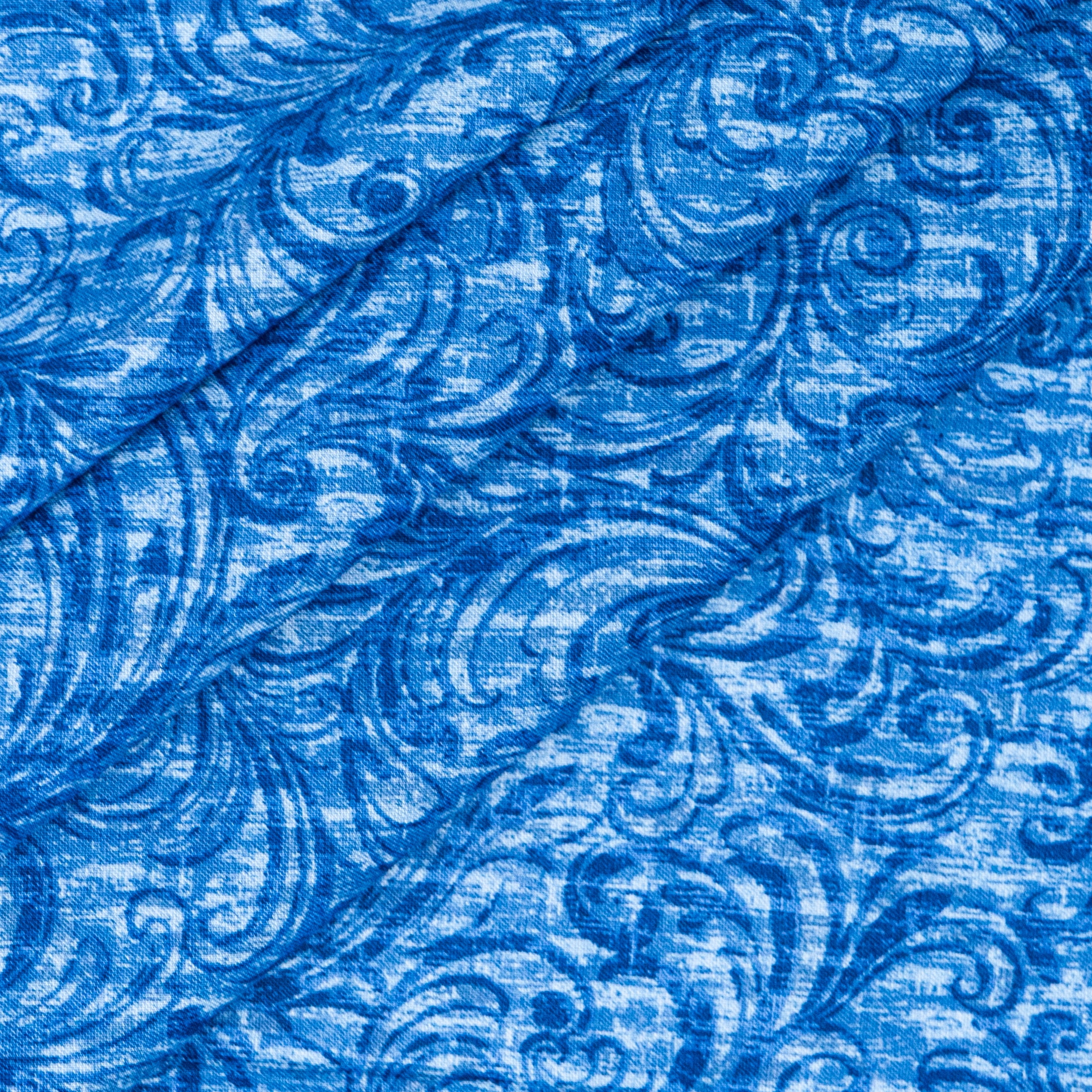 Waverly Inspirations 1 Yard Cut 100% Cotton Prints Fabric Scrolls Denim 44" Wide for Quilting & Sewing