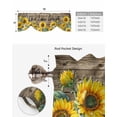 thumbnail image 6 of Tie Up Valance Curtain for Kitchen, Farm Country Yellow Sunflowers Rod Pocket Short Curtains Adjustable Tie-Up Shade Valances, Quotes on Wood Grain Window Treatment for Bathroom Living Room Bedroom, 6 of 7