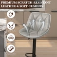thumbnail image 5 of Hawsaiy Bar Stools Set of 2, Adjustable Swivel Counter Height Bar Stools with Back, Upholstered Modern Barstools with Diamond Stitching, Gray, 5 of 11