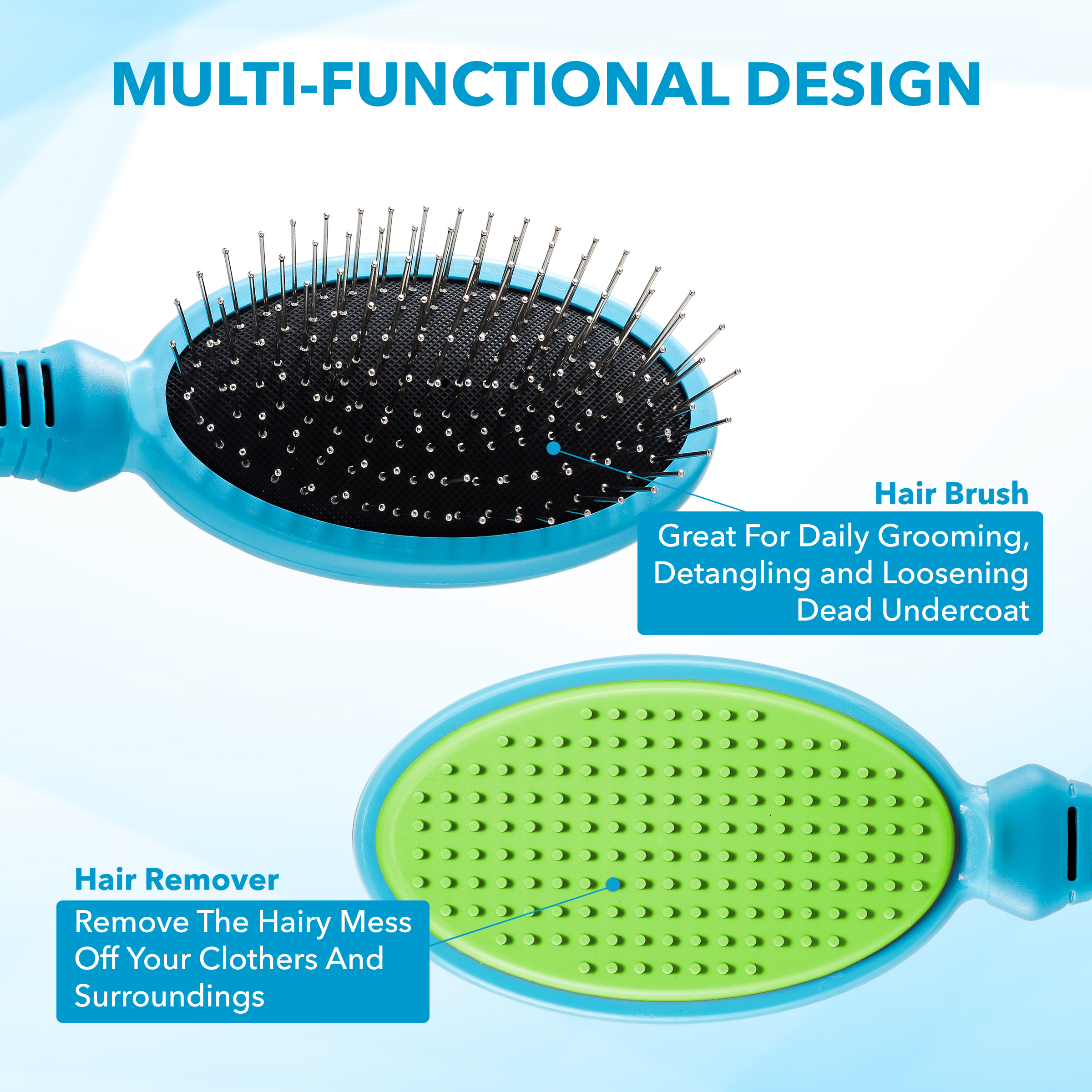 BOSHEL 2-in-1 Dog Grooming Pin Brush photo 2