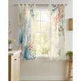 thumbnail image 4 of Beige Beach Coastal Sheer Curtains 45 Inch Length 2 Panels Set for Living Room/Bedroom, Summer Nautical Coral Shell Botanical Kitchen Curtains Grommet Semi-Sheer Curtains Window Treatments 42"x45"x2, 4 of 7