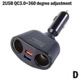 thumbnail image 1 of Adaptateur Chargeur Allume-Cigare Double USB LED 12V Prise 2 Voies Q2C0, 1 of 9