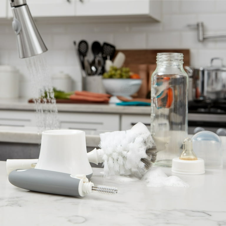 OXO Tot Baby Bottle Cleaner Brush with Stand and Detail Cleaner Gray Walmart