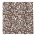 thumbnail image 2 of Ambesonne Paisley Shower Curtain, Ethnic Boho Flowers Leaves, 69"Wx70"L, Umber Pale Tan Dark Brown, 2 of 4