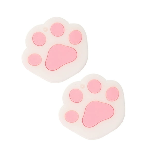 FELTECHELECTR Pink Cat Paws Shaped Key Ring Covers 2Pcs