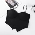 thumbnail image 2 of Gibobby Chaleco de mujer Algodón Camiseta con parte inferior de copa fija Navel Navel Beauty Back Chaleco Sling(Negro,Talla única), 2 of 3