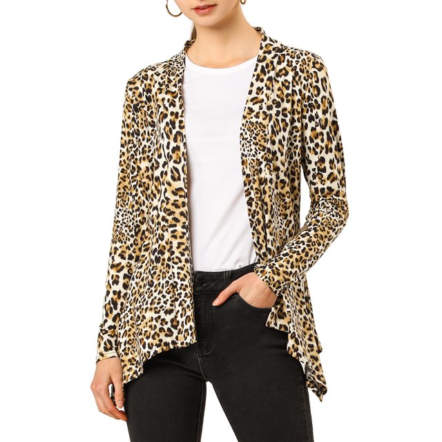 INSPIRE CHIC Cardigan Léger pour Femmes d'Halloween à Manches Longues, Ouvert à l'Avant, Ourlet Asymétrique, Très Grand, Beige