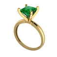 thumbnail image 2 of 2 ct Princess Cut Simulated Emerald Solitaire 18K Yellow Gold Womens Engagement Ring, 2 of 5