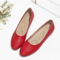 thumbnail image 6 of CucumberDay Comfortable Faux Leather Insole Low Heels Dress Shoes For Ladies,Stylish Comfortable Ballet Flat, Elegant Work Penny shoes ,Cute Round Toe Dress shoes for Ladie （Red,US11）, 6 of 7