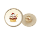 thumbnail image 1 of Broche de oro metálico circular Unbranded Galletas de chocolate con cerezas 2.7 cm, 1 of 3