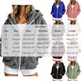 thumbnail image 4 of Womens Fleece Jacket Solid Color Long Sleeve Zip-Up Fleece Hooded Jacket with Drawstring and Pockets Winter Casual Fleece Outerwear Coats, 4 of 8
