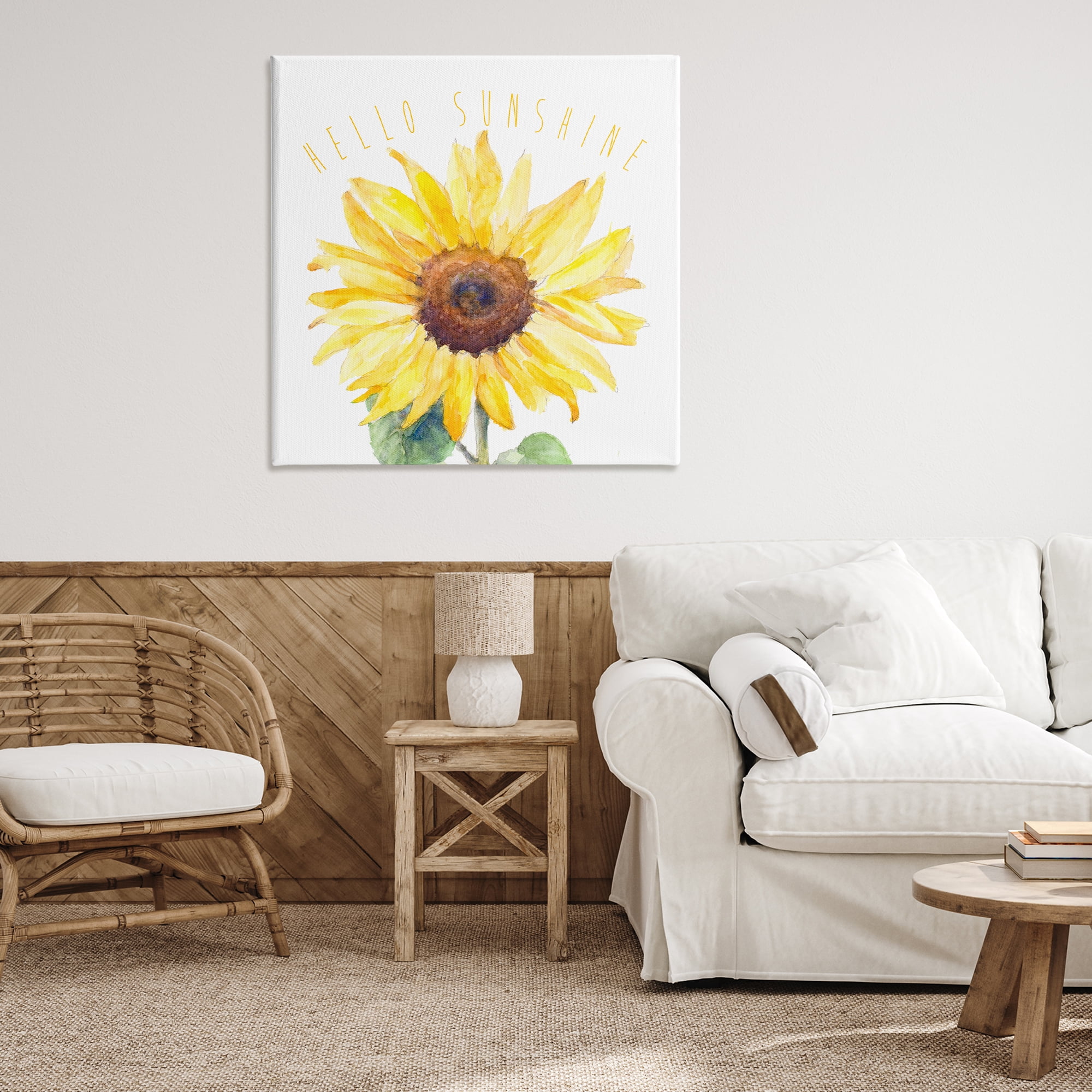 Stupell Industries Hello Sunshine Bloom Plants & Flowers Painting Wrapped Canvas Art Print Wall Art, 36 x 36