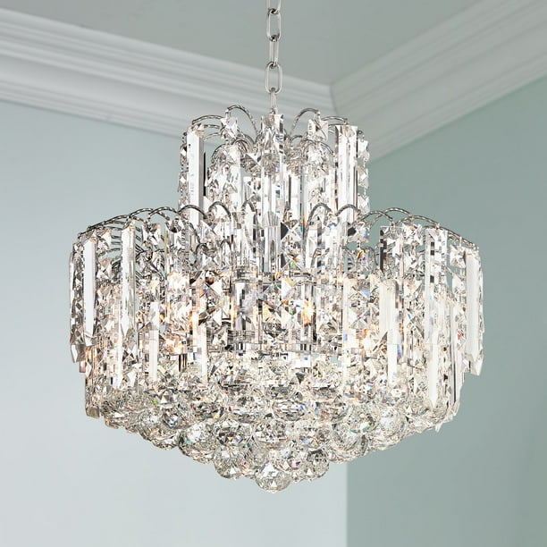 Vienna Full Spectrum Chrome Chandelier 18 Wide Clear Crystal Glass For Dining Room House Foyer Kitchen Island Entryway Bedroom Com Vienna Full Spectrum Chrome Chandelier, Crystal Glass 5 Light Luxury Chandelier Chromebook