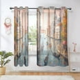 thumbnail image 6 of Window Curtain Panels Cotton And Linen Decorative Curtains - Symmetrical Window Shade Spring Church View Backdrops for Home Office Sunroom Country House, 6 of 7