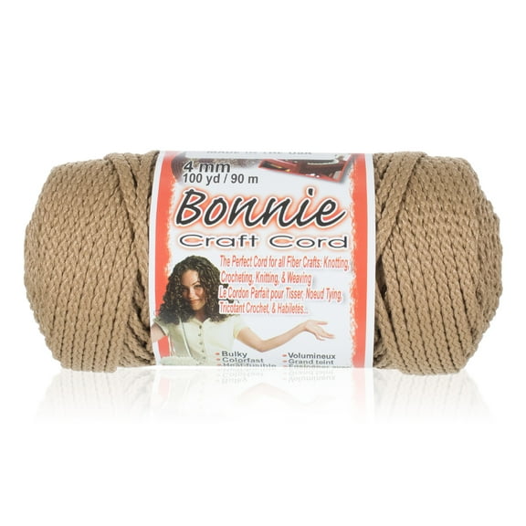 Craft County Bonnie Macrame Cord - 4mm - 100 yd Lengths - Various Colors