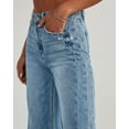 thumbnail image 3 of Women's Wide Leg Jeans Casual Baggy Denim Pants with Frayed Raw Hem, 3 of 5