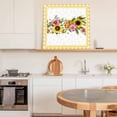 thumbnail image 6 of Pastoral Wildflowers Framed Canvas Wall Art, Sunflowers Dasiy Leaves Yellow Checkered Wall Art Painting for Living Room Bedroom Home Decor, 12”x12”, Office Artwork Print, 6 of 9