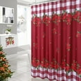 thumbnail image 3 of Haperlare Christmas Shower Curtains 72" x 72" Vintage Buffalo Plaid Bathroom Curtains Waterproof Winter Xmas Holiday Shower Curtain, Red/White, 3 of 8