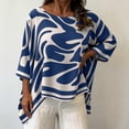 thumbnail image 6 of Zysthvn Summer Tops for Women 3/4 Sleeve Tunic Casual Plus Size Women T Shirts Lightweight Printed Crew Neck Loose Fit, 6 of 7