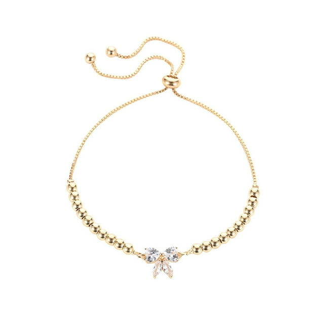 Pulseras para mujer, regalos para mujer, pulsera con lazo de cristal, brazalete, joya nupcial para San Valentín, boda, collar