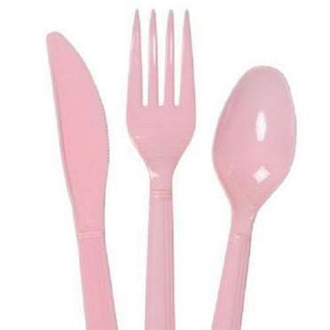 Party! 16 Forks, 16 Spoons & 16 Knives, Pink