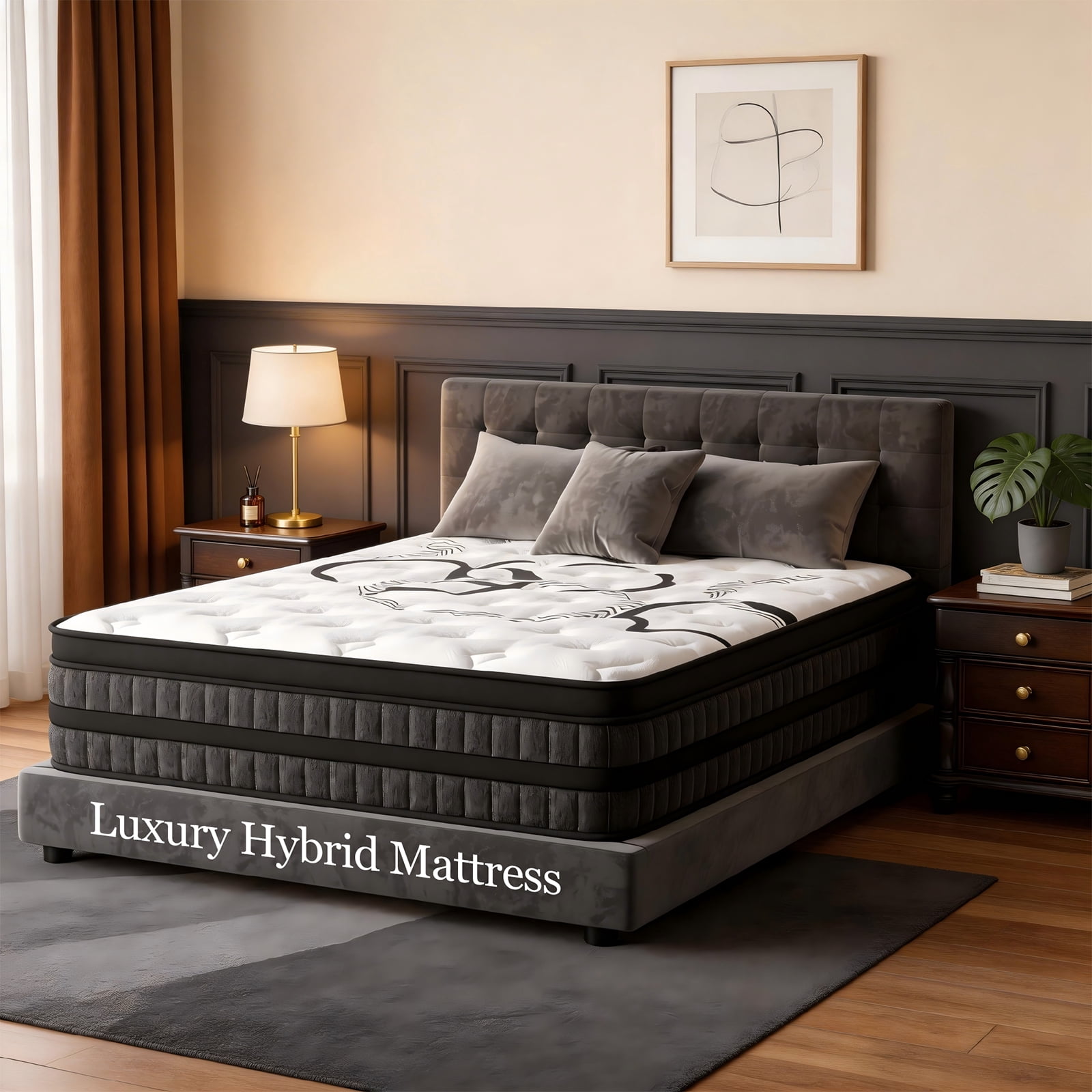 NightyNight Firm Full Mattress 12 Inch Hybrid Mattress Full Size Bed in a Box for Back Pain Relief and Cool Sleep with Gel Foam, OEKO-TEX STANDARD 100 and CertiPUR-US Certified