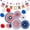 Design2, variant on Fourth of July Decorations Patriotic USA Party Decoration Independence Day Party Supplies America Paper Fans USA Flag Pennant Office Home Party Accessories Design 1