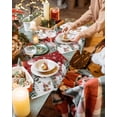 thumbnail image 3 of Christmas Snowman Placemats Set of 2 Cute Snowman Xmas Trees Snowflakes Red Heat Insulation Washable Place Mats, Rustic Non-Slip Table Mats for Dining Table Party Kitchen Decor,13x19 Inch, 3 of 4