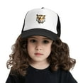 thumbnail image 2 of PAYOHTO Kids Tiger Head with Creative Baseball Hat Back Adjustable Mesh Breathable Hats Black Trucker Cap Outdoor Fishing Sun Caps for Boys or Girls ages 4-10, 2 of 9