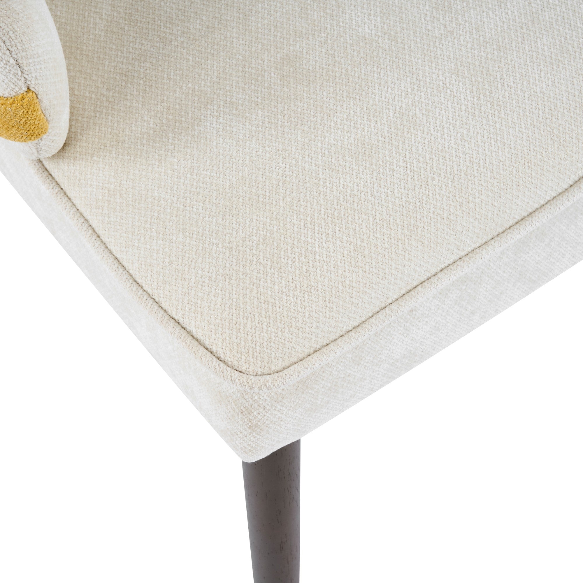 Sailvan Dining Chair Set of 2,Two-Tone Fabric Armchair with Sturdy Wood Frame,Modern Accent Chairs for Dining Room,300lbs Beige&Yellow