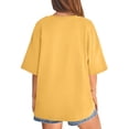 thumbnail image 5 of Women's Oversized Tshirts Crewneck Summer Short Sleeve Loose Fit Solid Color Basic Tees Casual Daily Wear Tops, #02 Yellow, M, 5 of 6